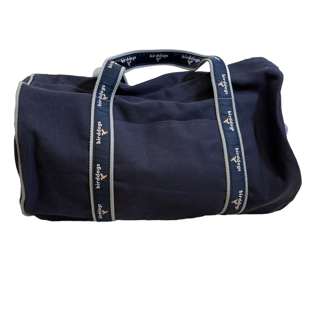 Birddogs Navy Blue‎ Duffle Gym Bag Canvas Travel Carry On Bag Logo No Straps